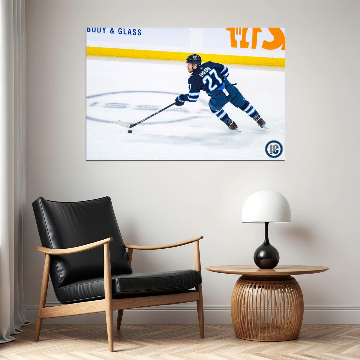 Nikolaj Ehlers Back Shot Famous USA Hockey Player Poster North America Hockey HD Photo Print - xonomax