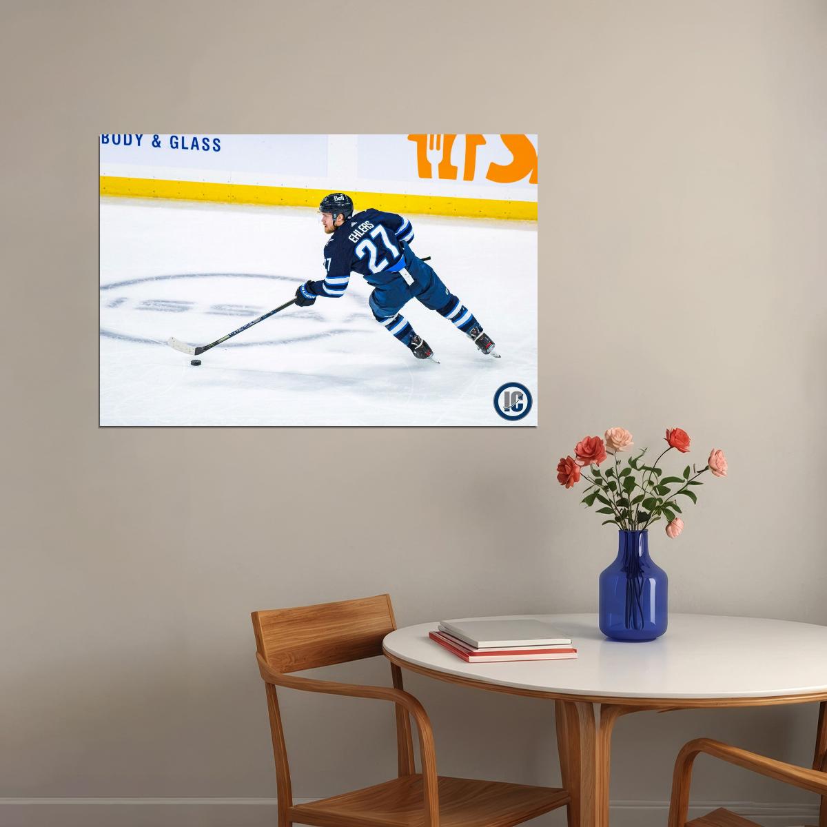 Nikolaj Ehlers Back Shot Famous USA Hockey Player Poster North America Hockey HD Photo Print - xonomax