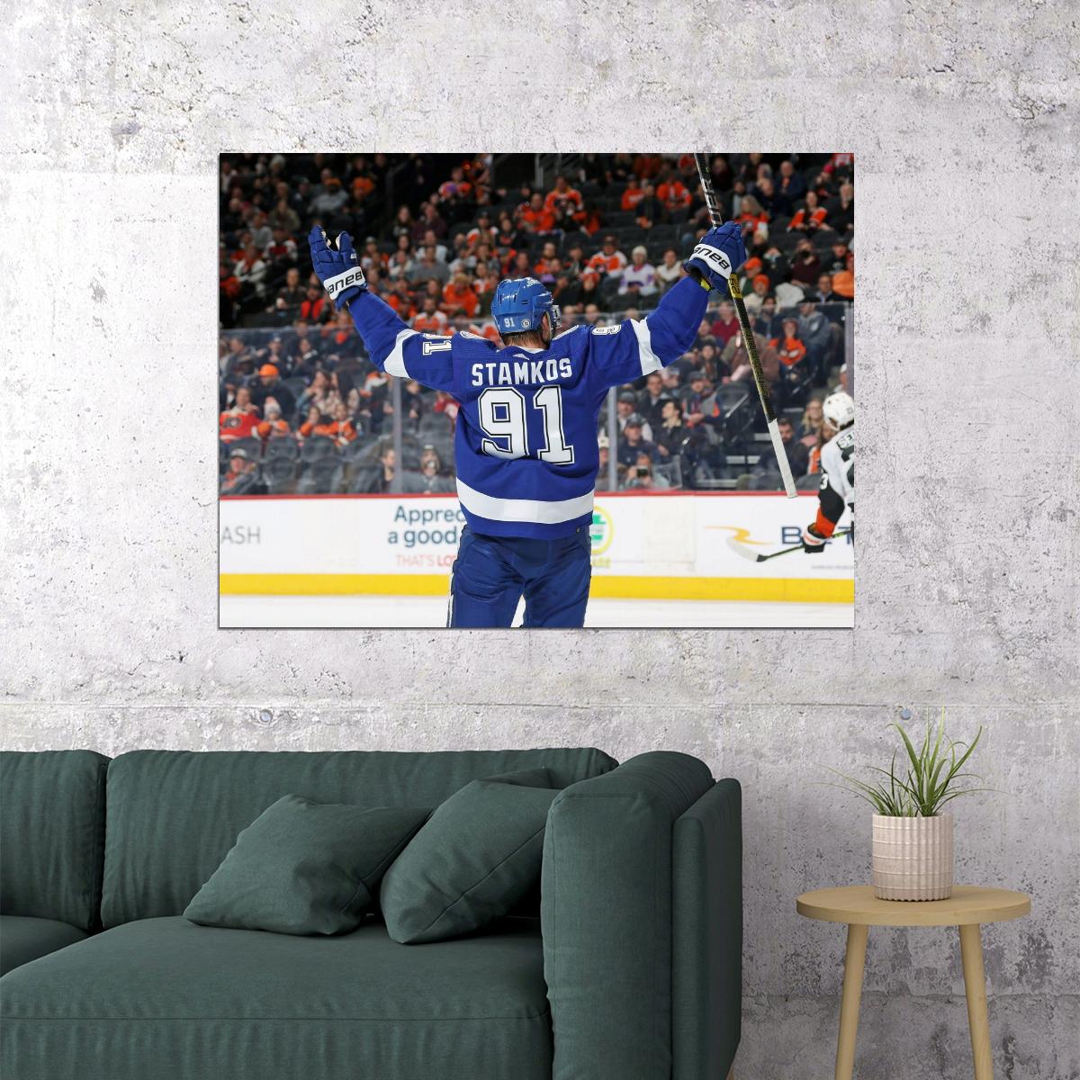 Steven Stamkos Back Shot Famous USA Hockey Player Poster North America Hockey HD Photo Print - xonomax