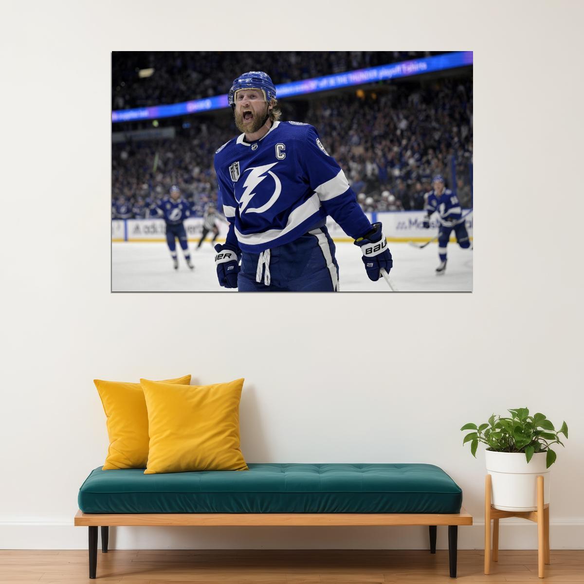 Steven Stamkos Scream Roar Famous USA Hockey Player Poster North America Hockey HD Photo Print - xonomax