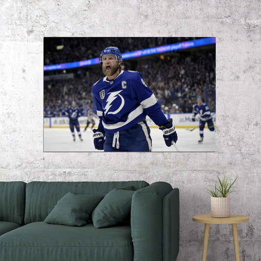 Steven Stamkos Scream Roar Famous USA Hockey Player Poster North America Hockey HD Photo Print - xonomax