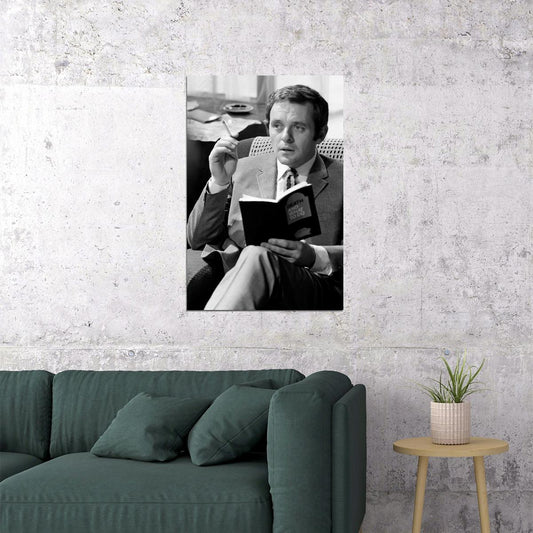 Anthony Hopkins Young Smoking Black and White Classic Actor Photo Vintage Hollywood Print - xonomax