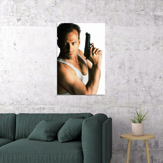 Bruce Willis John McClane Die Hard Movie Poster Iconic 80s Action Film Photo Print - xonomax
