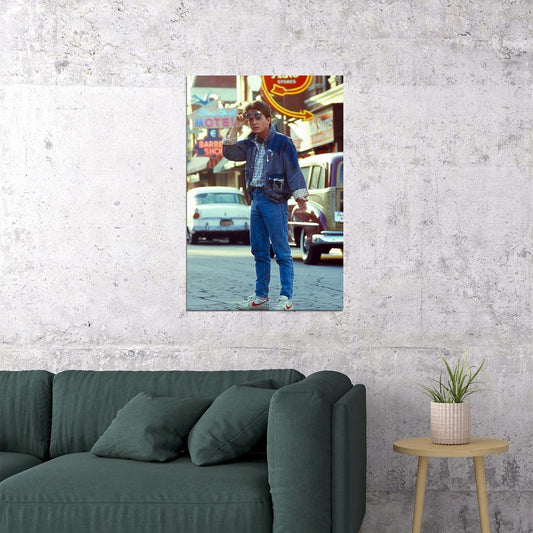 Michael J. Fox Marty McFly Back to the Future Movie Poster 80s Sci-Fi Iconic Retro Photo Print - xonomax