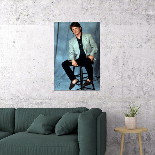 Michael J. Fox Young Actor 80s Fashion Classic Hollywood Portrait Photo Print - xonomax