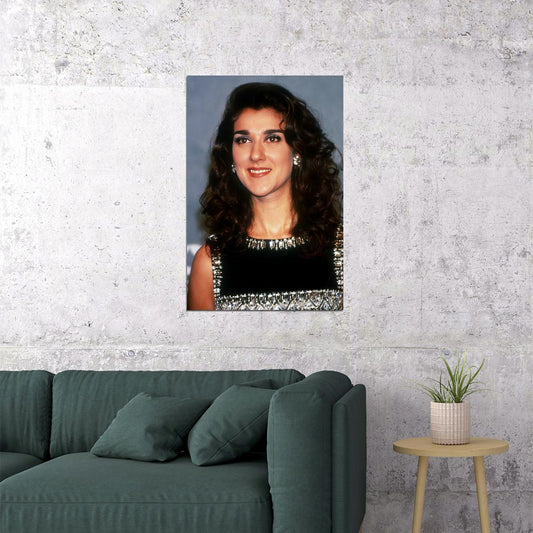 Celine Dion Red Carpet Poster 1990s Music Star Photo Iconic Pop Singer Wall Art Print - xonomax