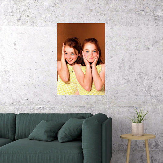 Lindsay Lohan The Parent Trap 1998 Movie Poster Young Twins Role Iconic Family Film Wall Art Print - xonomax