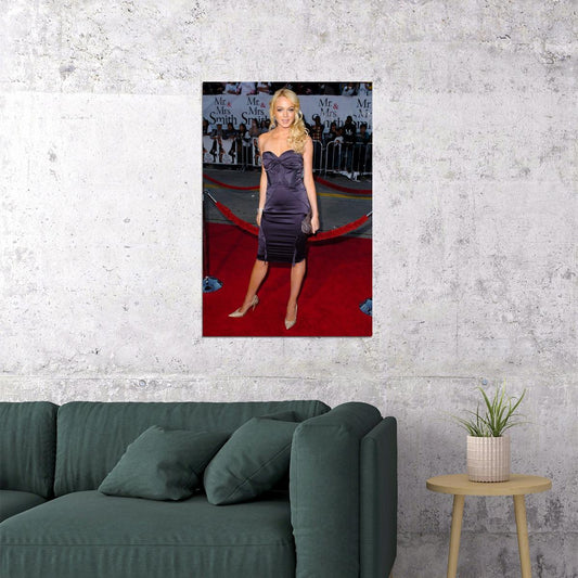 Lindsay Lohan Red Carpet Poster Y2K Fashion Icon Hollywood Actress Glamorous Look Wall Art Print - xonomax