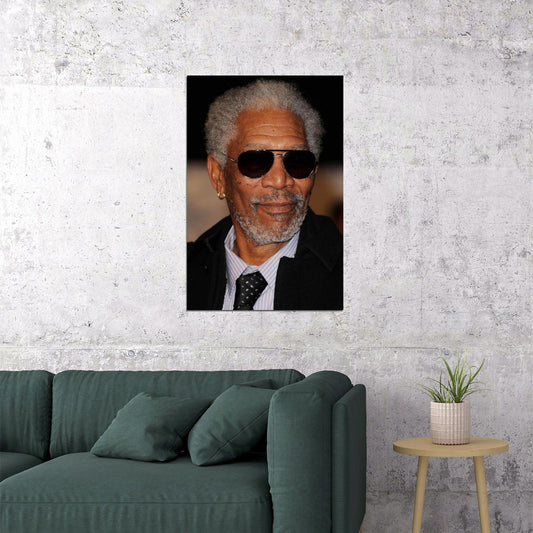 Morgan Freeman Sunglasses Poster Classic Hollywood Actor Photo Wall Art Print - xonomax