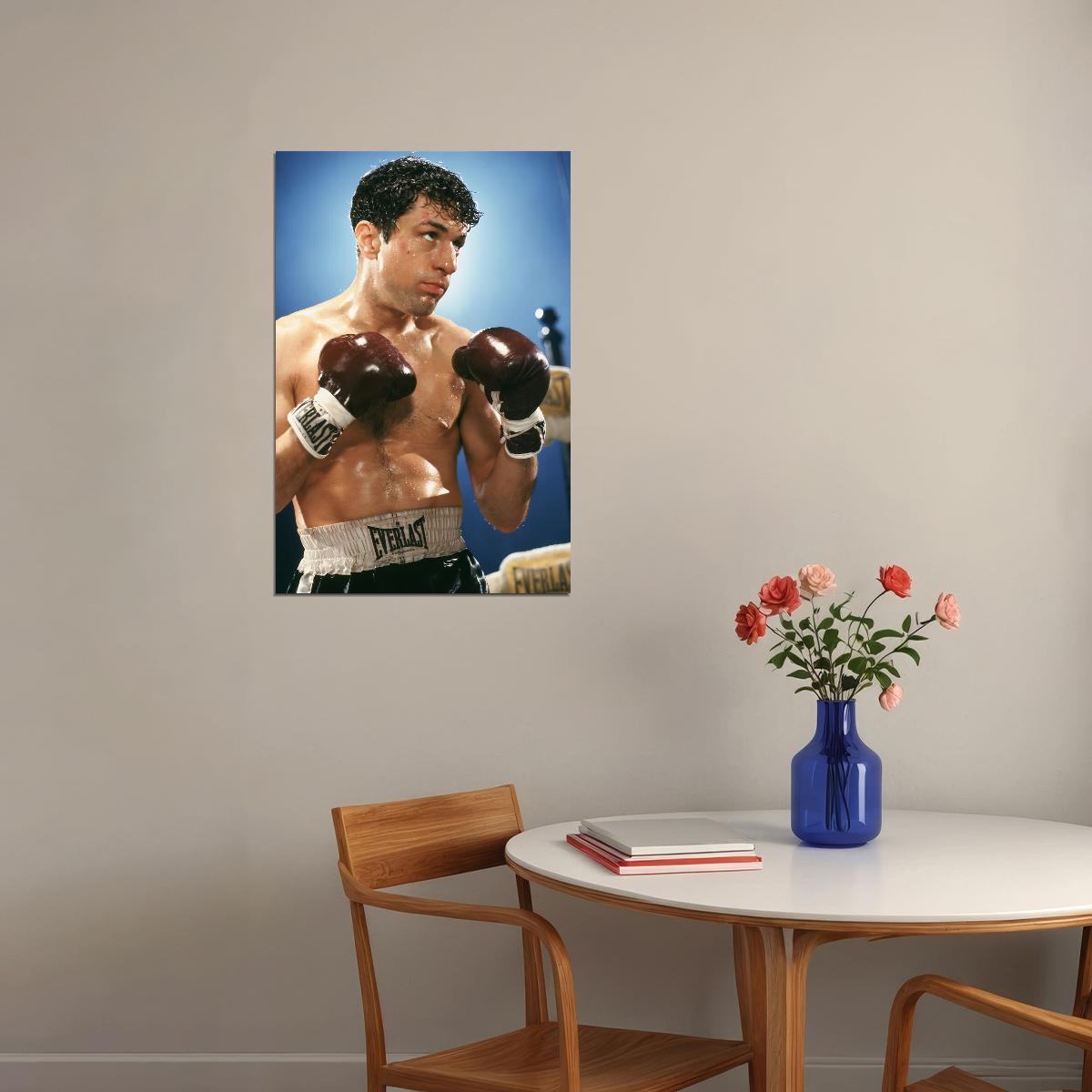 Robert De Niro Raging Bull 1980 Movie Poster Iconic Jake LaMotta Boxing Champion Classic Film Wall Art Print