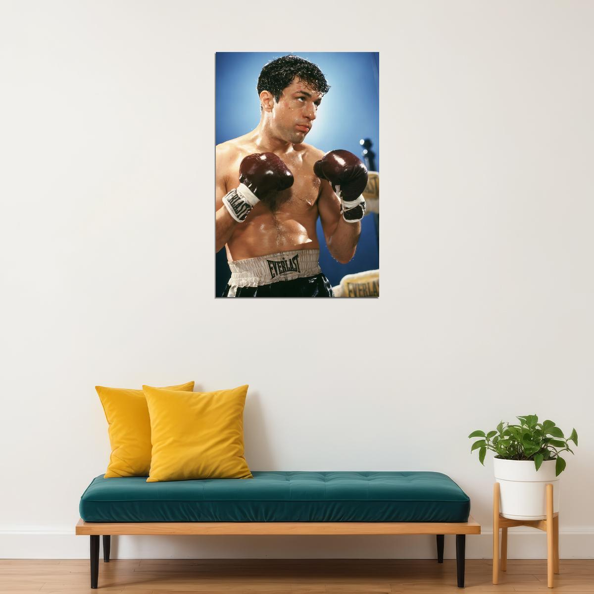 Robert De Niro Raging Bull 1980 Movie Poster Iconic Jake LaMotta Boxing Champion Classic Film Wall Art Print