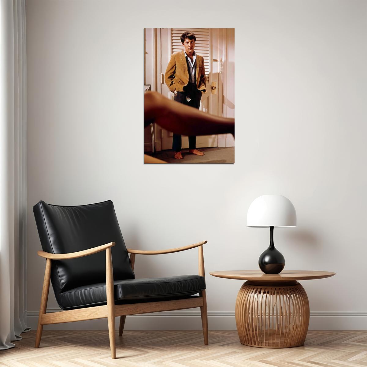 Dustin Hoffman The Graduate 1967 Movie Poster Benjamin Braddock Famous Seduction Scene Hollywood Classic Film Wall Art Print - xonomax