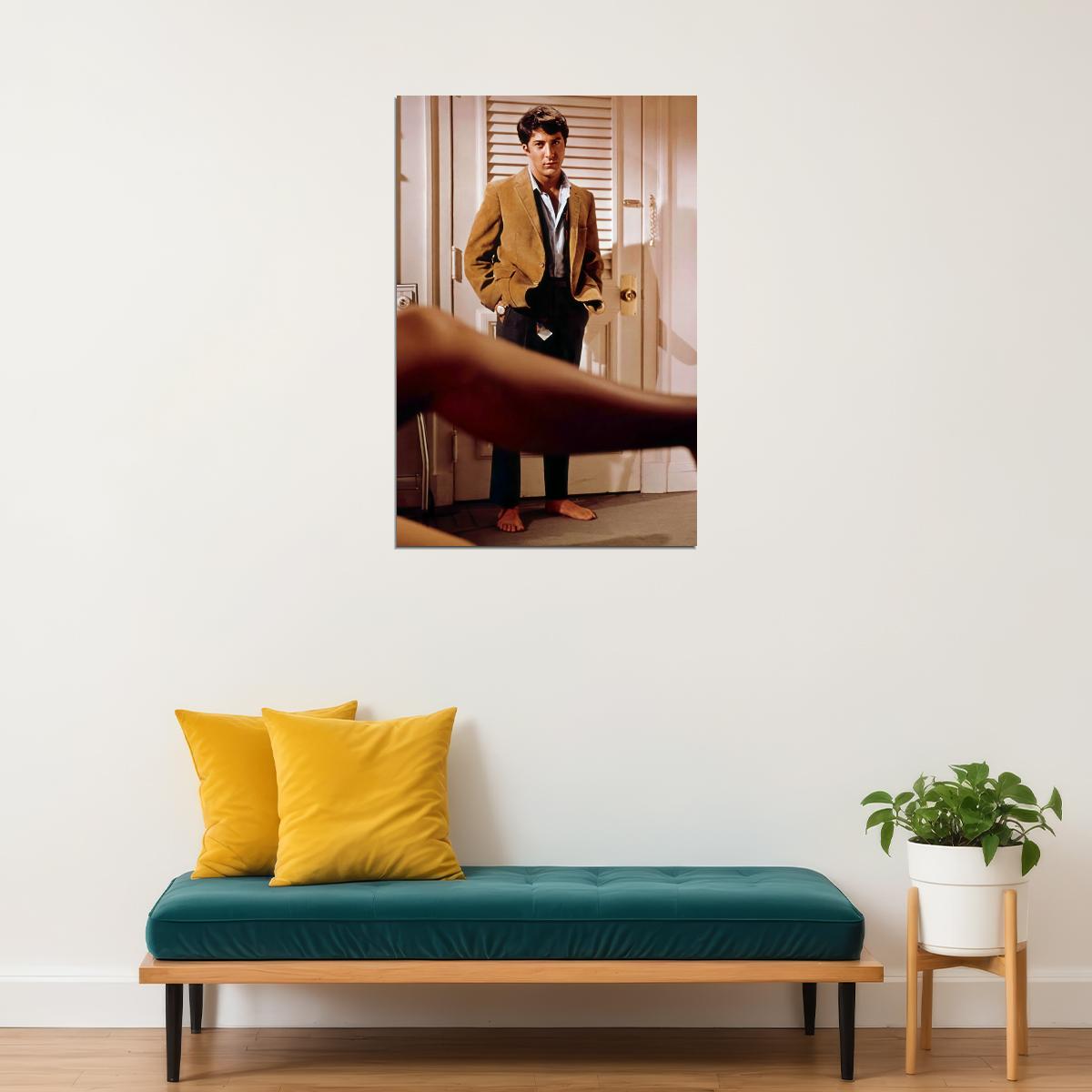 Dustin Hoffman The Graduate 1967 Movie Poster Benjamin Braddock Famous Seduction Scene Hollywood Classic Film Wall Art Print - xonomax
