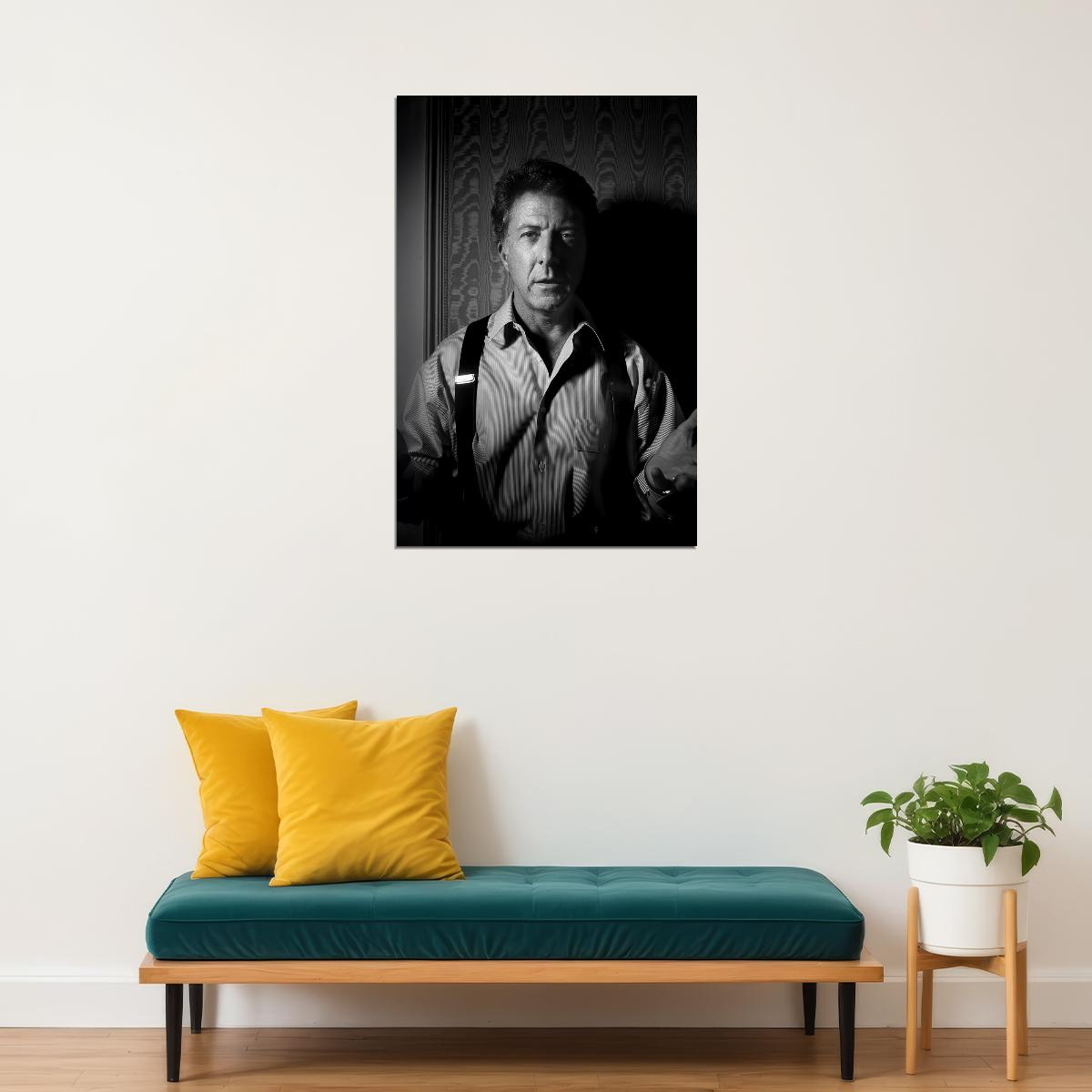 Dustin Hoffman Modern Black and White Portrait Poster Iconic Hollywood Legend Timeless Wall Art Print - xonomax