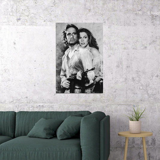 Michael Douglas Romancing the Stone Movie 1984 Poster Iconic Jack T. Colton Classic Adventure Film Wall Art Print - xonomax