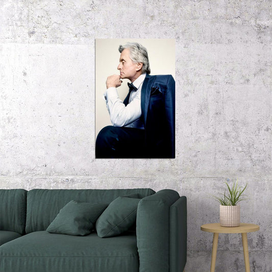 Michael Douglas Poster Modern Portrait Timeless Hollywood Legend Wall Art Print - xonomax