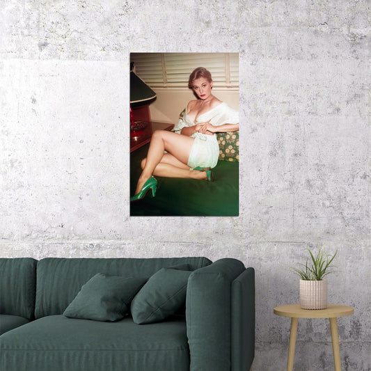 Kim Novak 1950s Sexy Hollywood Poster Glamour Icon Classic Actress Style Portrait Wall Art Print - xonomax