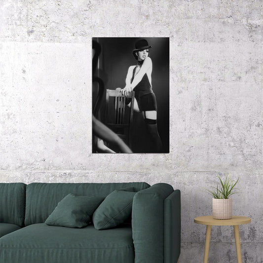 Liza Minnelli Cabaret 1972 Movie Poster Iconic Sally Bowles Black and White Wall Art Print - xonomax