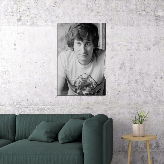 Steven Spielberg 1970s Young Director Portrait Filmmaking Genius Jaws T-Shirt Classic Hollywood Wall Art Print - xonomax