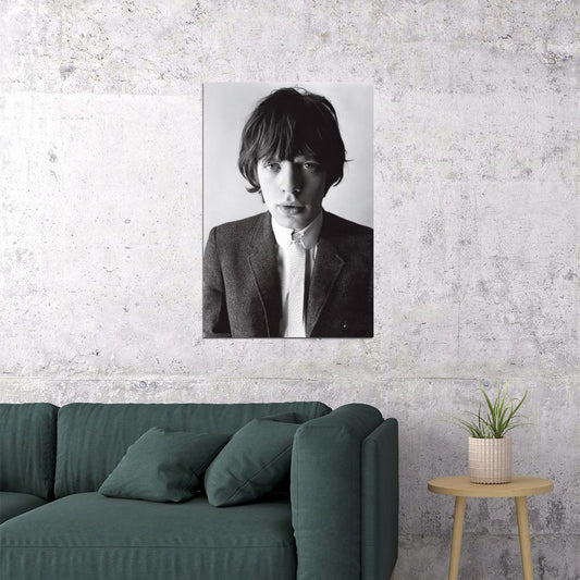 Mick Jagger Young Portrait Poster Rock And Roll Music Legend Wall Art - xonomax