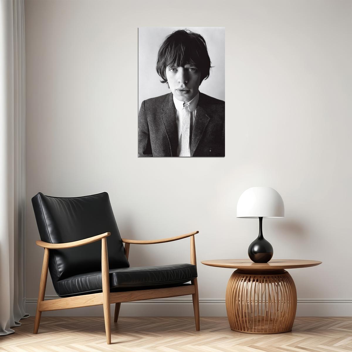 Mick Jagger Young Portrait Poster Rock And Roll Music Legend Wall Art - xonomax