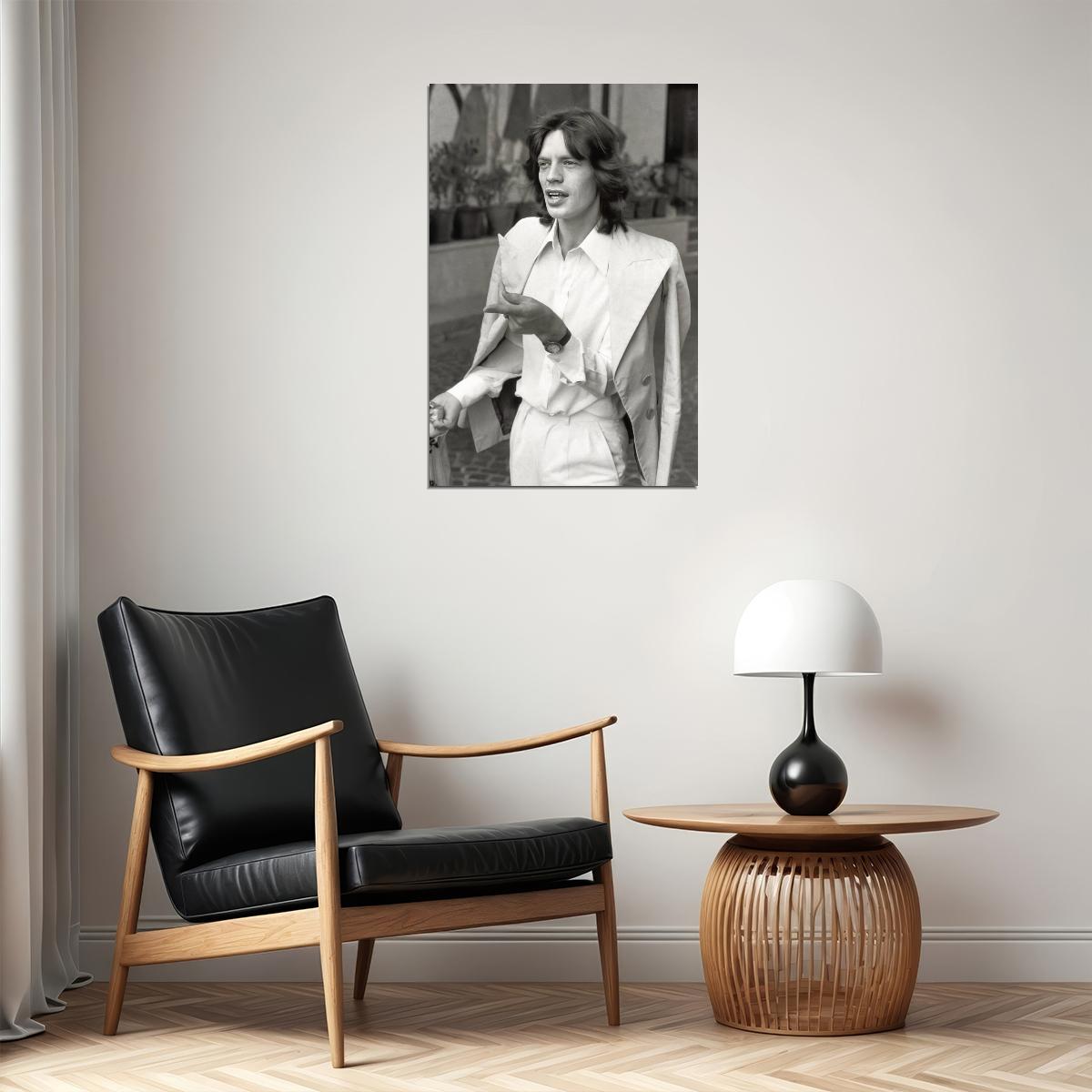 Mick Jagger Vintage 1970s Photo Poster Iconic Rock Star Print - xonomax