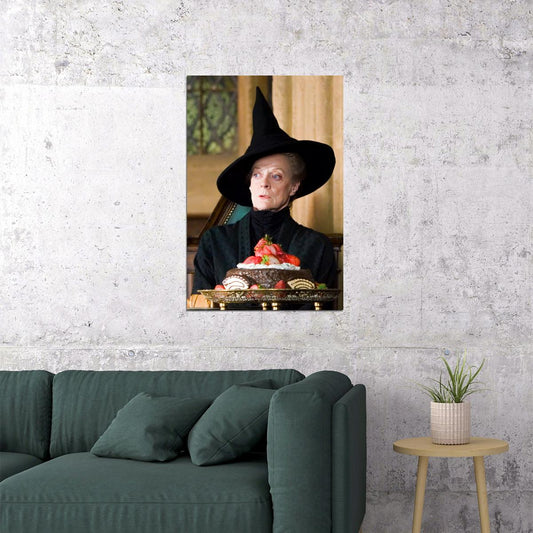 Maggie Smith Iconic Professor McGonagall Movie Poster Famous Actress Wall Art Print - xonomax