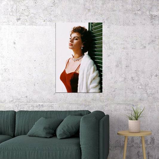 Sophia Loren Vintage Portrait Poster Legendary Italian Film Star Elegant Black And White Glamour Photo Wall Art Print Old Hollywood Aesthetic Wall Decor - xonomax