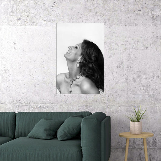 Sophia Loren Elegant Portrait Poster Vintage Italian Film Star Black And White Hollywood Glamour Wall Art Print Old Hollywood Aesthetic Wall Decor - xonomax