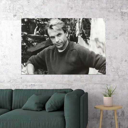 Sam Neill Vintage Portrait Poster 1980s Iconic Actor Early Career Classic Hollywood Star Wall Art Print Old Hollywood Aesthetic Wall Decor - xonomax