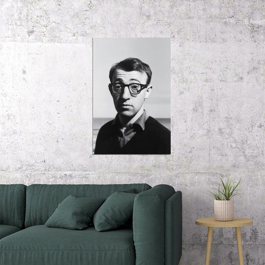 Woody Allen Classic Black And White Poster Iconic Hollywood Director Vintage Comedy Star Wall Art Print Old Hollywood Aesthetic Wall Decor - xonomax
