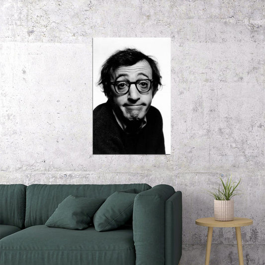Woody Allen Retro Portrait Poster Legendary Filmmaker Vintage Look Classic Comedy Wall Art Print Old Hollywood Aesthetic Wall Decor - xonomax