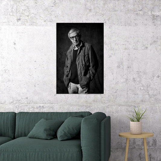 Woody Allen Modern Poster Legendary Filmmaker Vintage Black And White Comedy Icon Wall Art Print Old Hollywood Aesthetic Wall Decor - xonomax