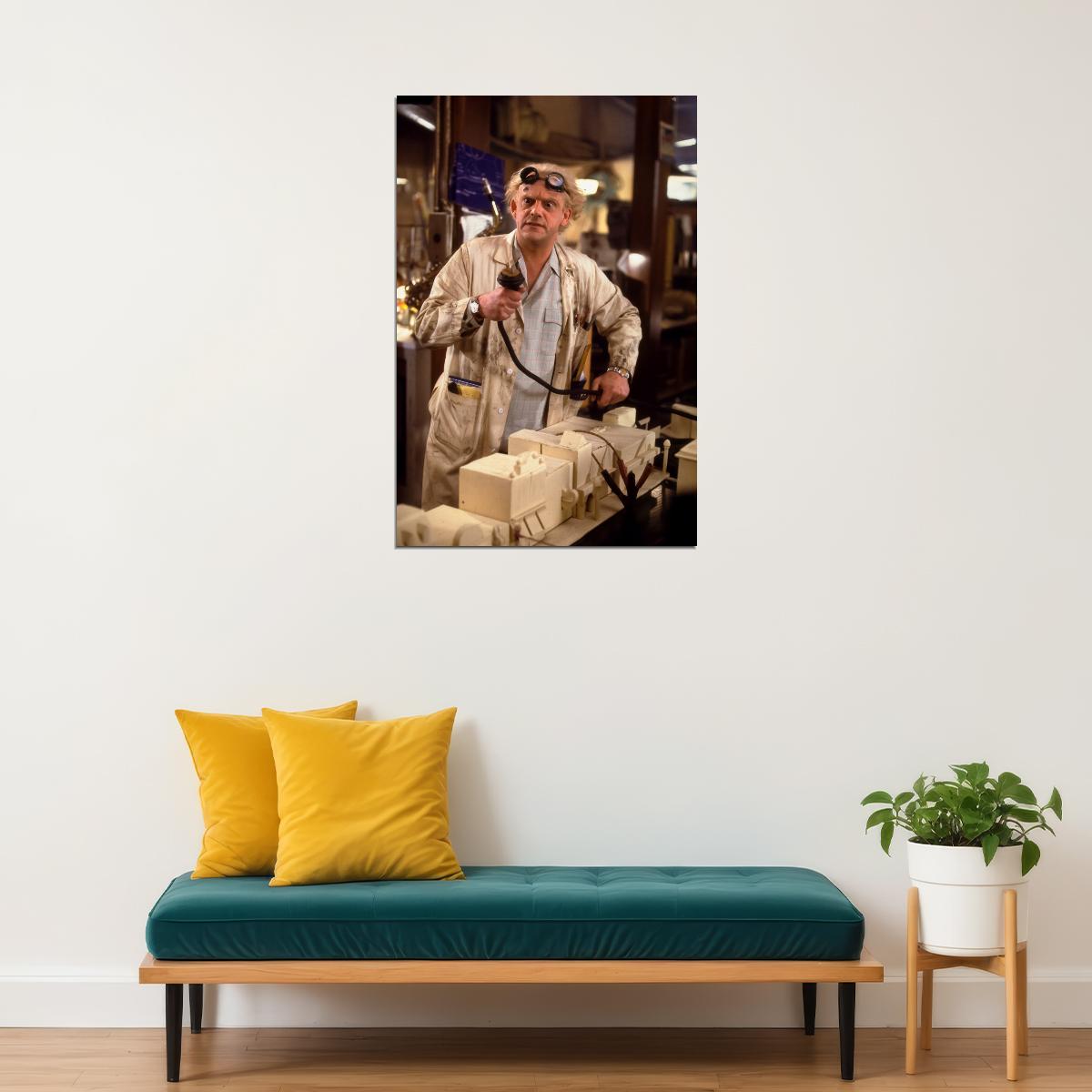 Christopher Lloyd Back to the Future 1985 Movie Poster Doc Brown Iconic Sci-Fi Comedy Character Wall Art Print Old Hollywood Aesthetic Wall Decor - xonomax