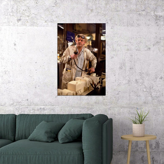 Christopher Lloyd Back to the Future 1985 Movie Poster Doc Brown Iconic Sci-Fi Comedy Character Wall Art Print Old Hollywood Aesthetic Wall Decor - xonomax