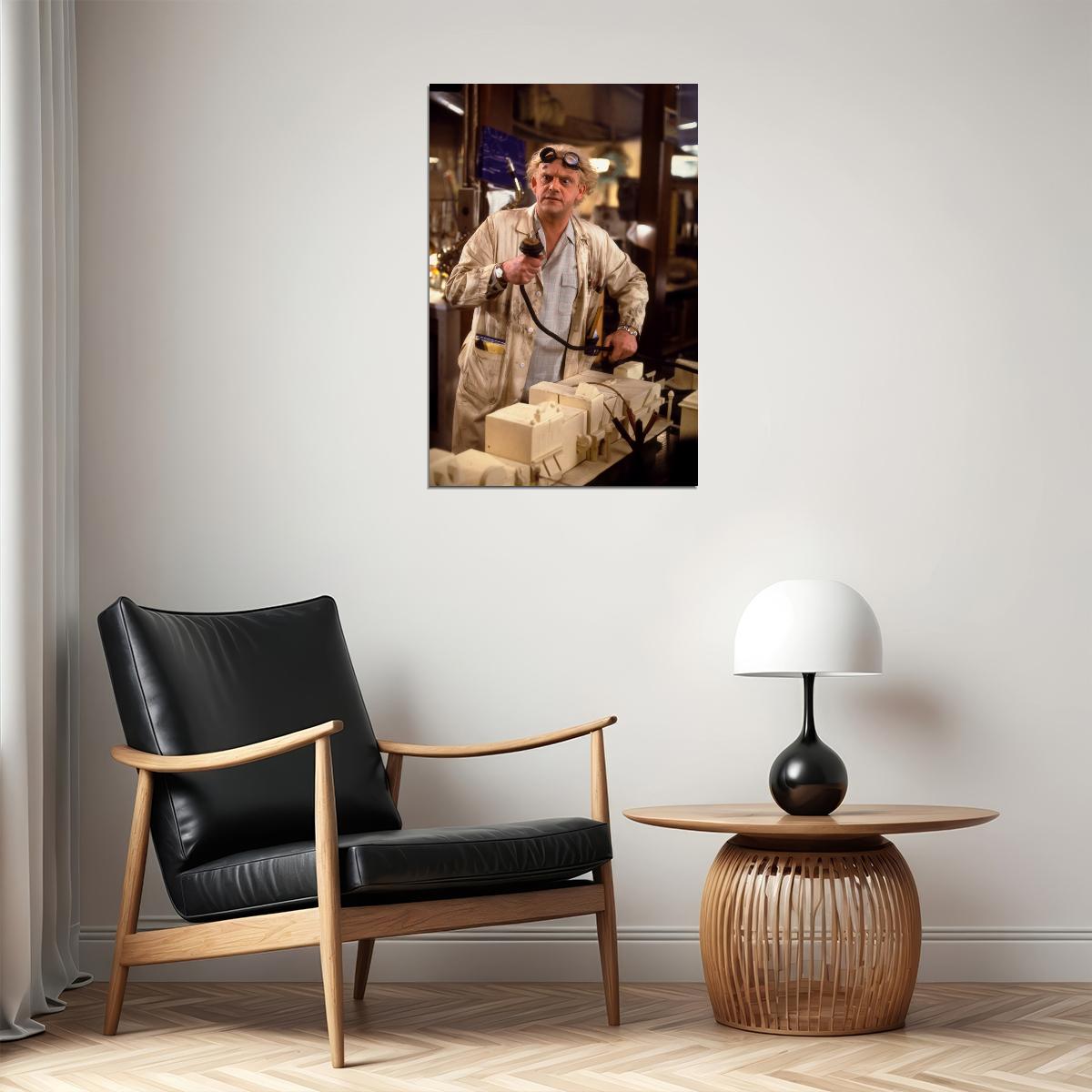 Christopher Lloyd Back to the Future 1985 Movie Poster Doc Brown Iconic Sci-Fi Comedy Character Wall Art Print Old Hollywood Aesthetic Wall Decor - xonomax