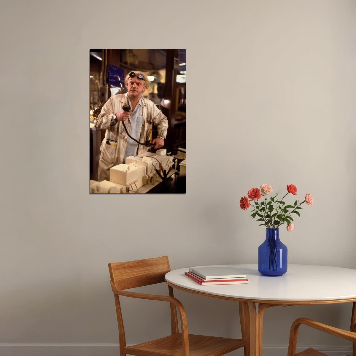 Christopher Lloyd Back to the Future 1985 Movie Poster Doc Brown Iconic Sci-Fi Comedy Character Wall Art Print Old Hollywood Aesthetic Wall Decor - xonomax