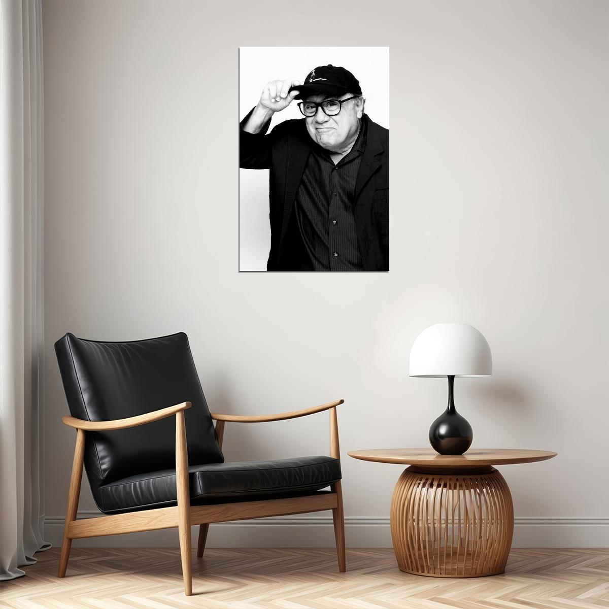 Danny DeVito Modern Portrait Poster Legendary Actor Recent Photo Comedy Icon Hollywood Star Wall Art Print Old Hollywood Aesthetic Wall Decor