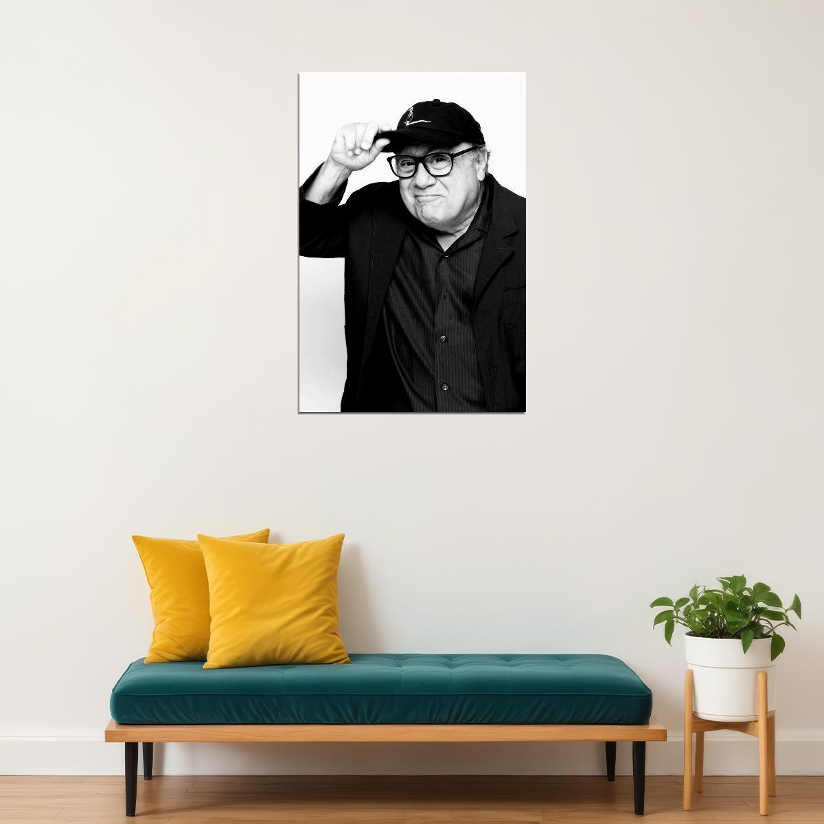 Danny DeVito Modern Portrait Poster Legendary Actor Recent Photo Comedy Icon Hollywood Star Wall Art Print Old Hollywood Aesthetic Wall Decor