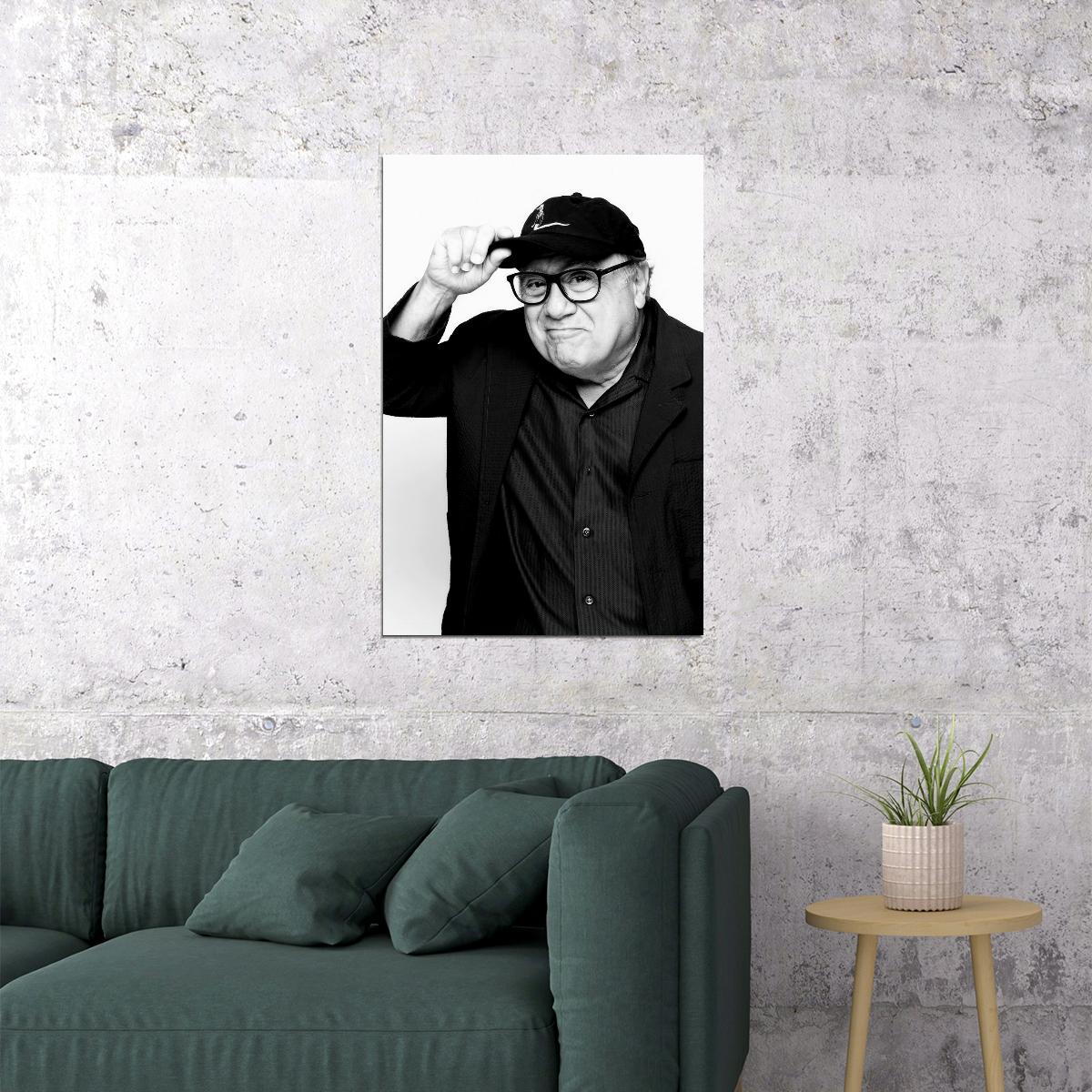 Danny DeVito Modern Portrait Poster Legendary Actor Recent Photo Comedy Icon Hollywood Star Wall Art Print Old Hollywood Aesthetic Wall Decor