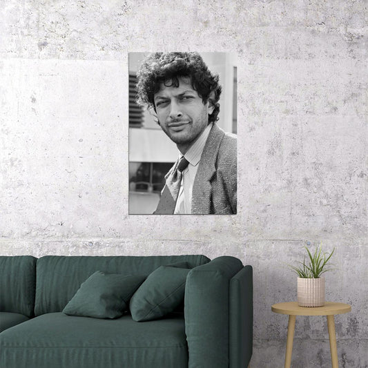 Jeff Goldblum Young Portrait Poster 1980s Classic Hollywood Actor Print Vintage Black And White Wall Art Old Hollywood Aesthetic Wall Decor - xonomax