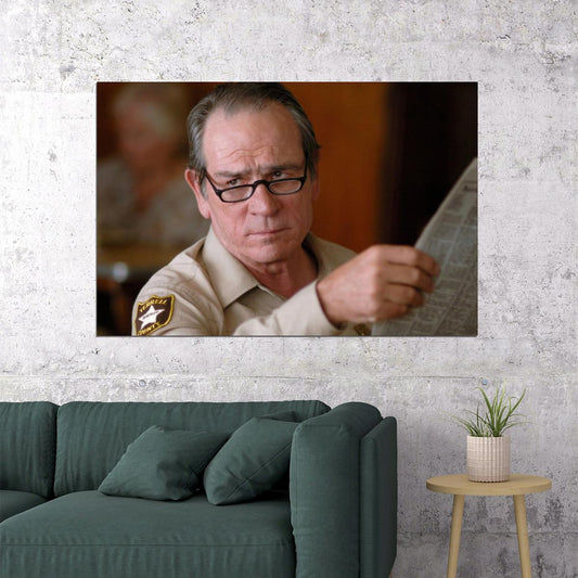 Tommy Lee Jones Sheriff Portrait Poster No Country for Old Men Movie 2007 Iconic Trendy Meme Hollywood Character Wall Art Print Old Hollywood Aesthetic Wall Decor - xonomax