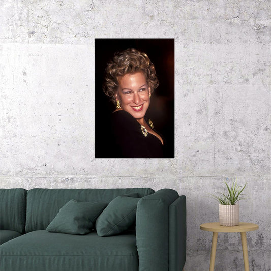 Bette Midler Glamorous Portrait Poster Iconic Hollywood Actress Classic Comedy Star Wall Art Print Old Hollywood Aesthetic Wall Decor - xonomax