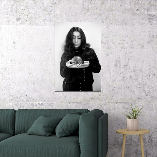 Yoko Ono Black And White Vintage Portrait Poster Classic 1970s Avant-Garde Artist Cultural Icon Wall Art Print Old Hollywood Aesthetic Wall Decor - xonomax