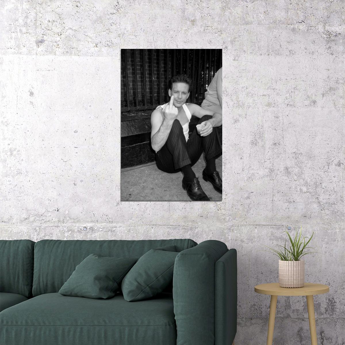 Mickey Rourke Young Portrait Poster 1970s Classic Hollywood Actor Early Career Black And White Wall Art Print Old Hollywood Aesthetic Wall Decor - xonomax