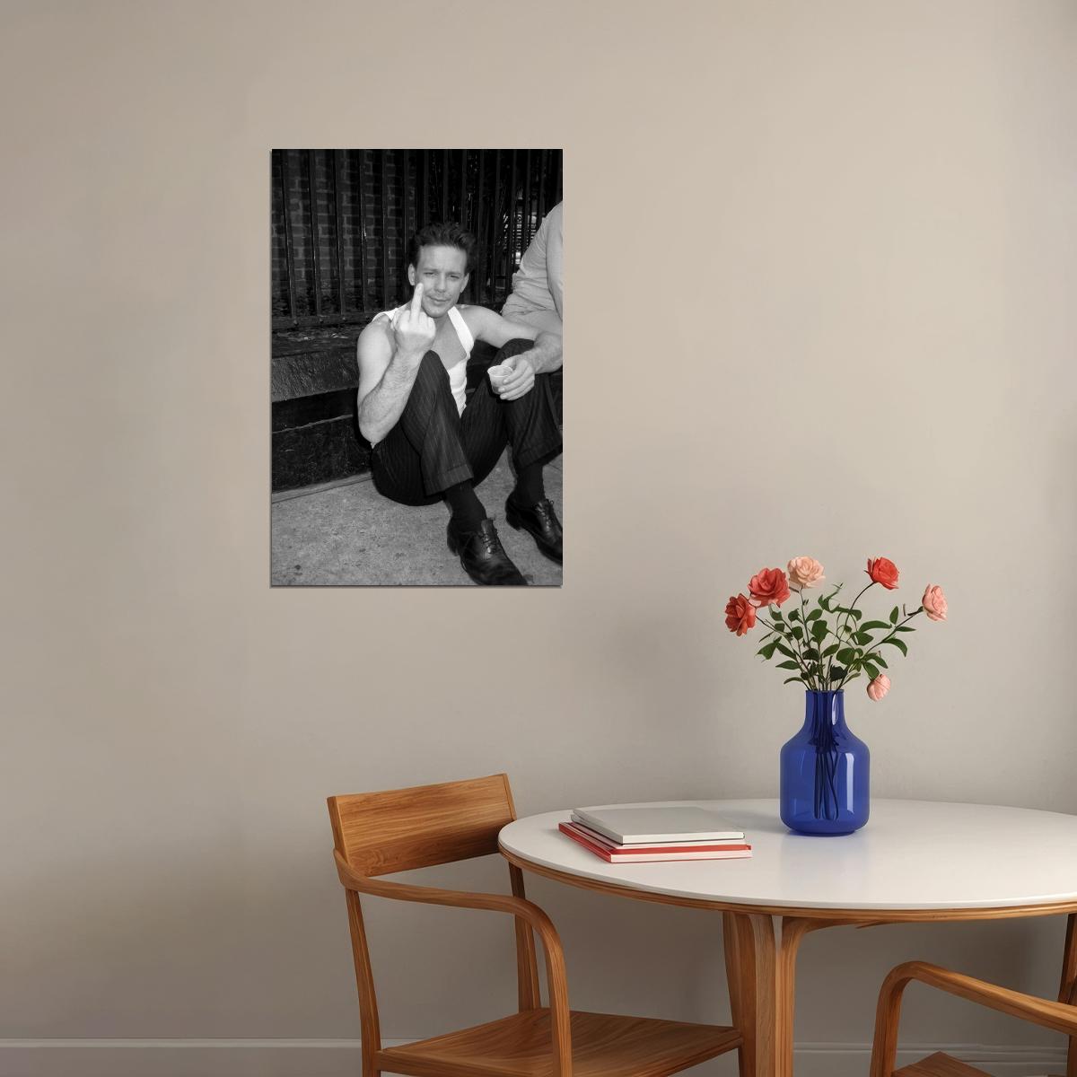 Mickey Rourke Young Portrait Poster 1970s Classic Hollywood Actor Early Career Black And White Wall Art Print Old Hollywood Aesthetic Wall Decor - xonomax