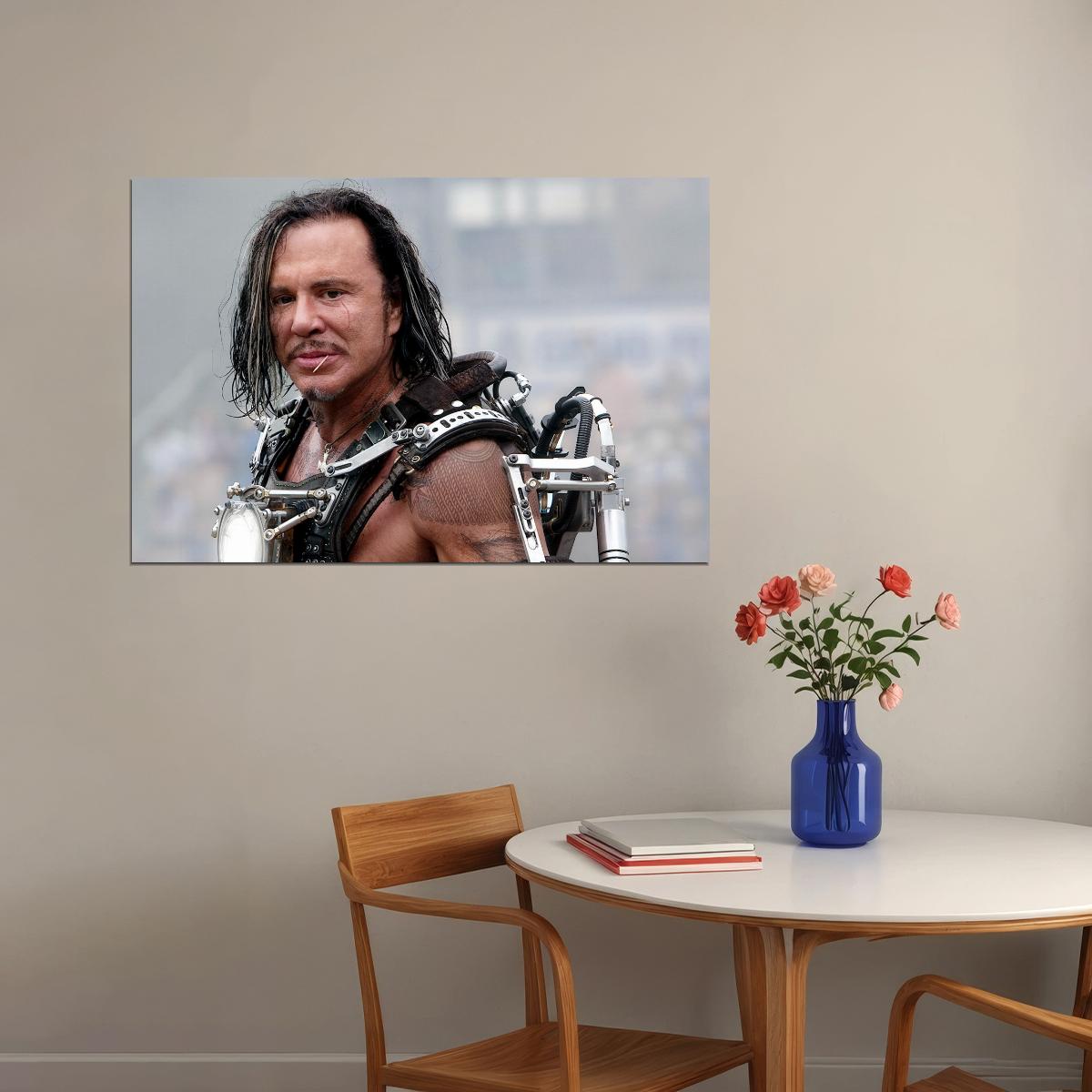 Mickey Rourke Sin City Movie Poster 2005 Iconic Noir Crime Film Classic Hollywood Actor Black And White Wall Art Print Old Hollywood Aesthetic Wall Decor - xonomax