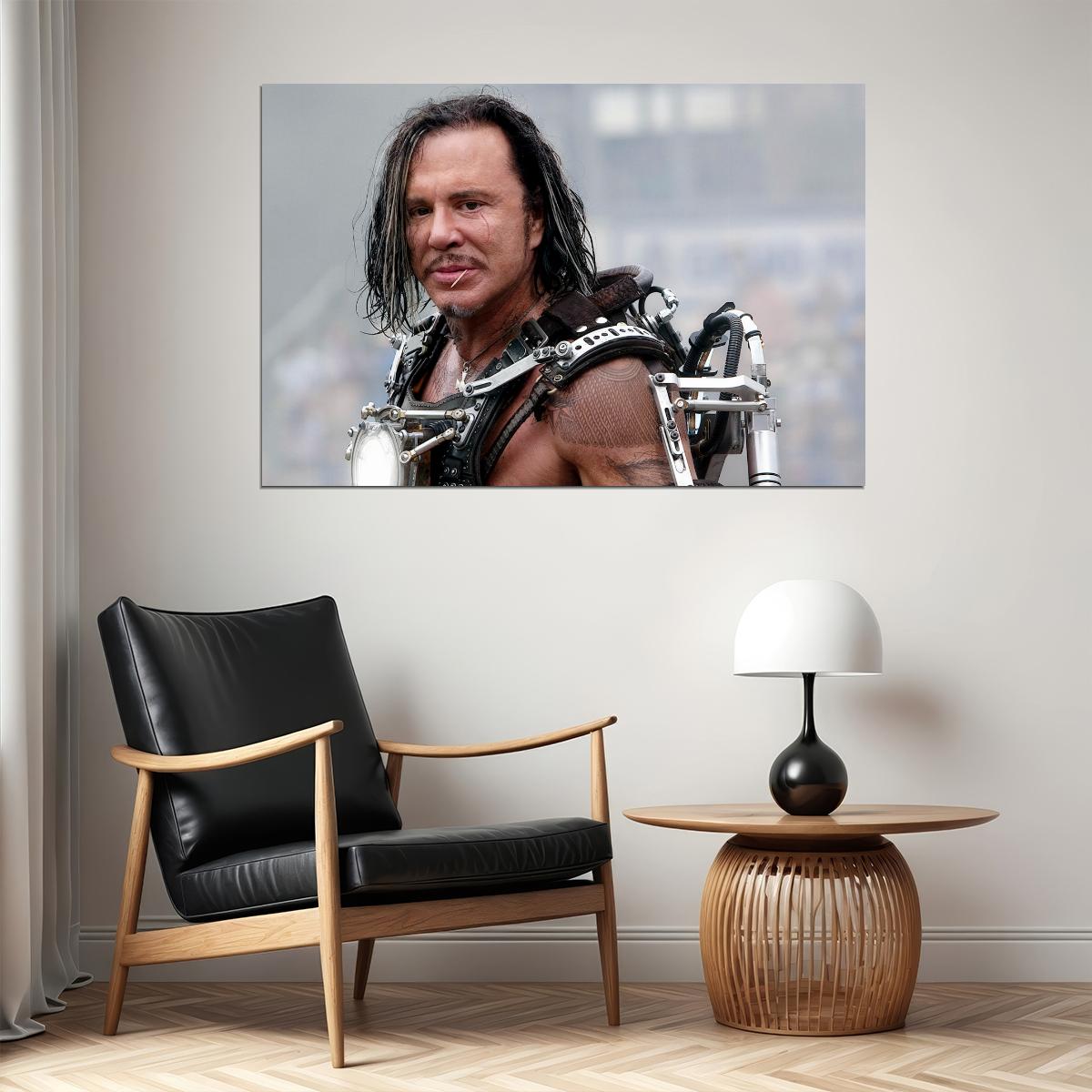 Mickey Rourke Sin City Movie Poster 2005 Iconic Noir Crime Film Classic Hollywood Actor Black And White Wall Art Print Old Hollywood Aesthetic Wall Decor - xonomax