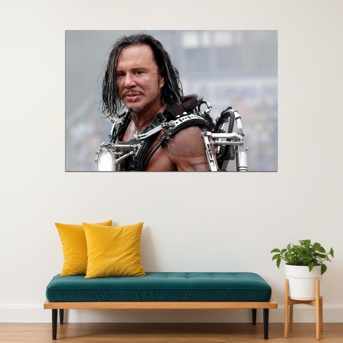 Mickey Rourke Sin City Movie Poster 2005 Iconic Noir Crime Film Classic Hollywood Actor Black And White Wall Art Print Old Hollywood Aesthetic Wall Decor - xonomax