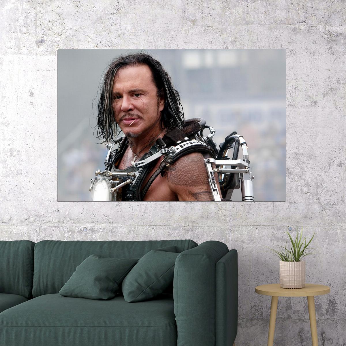 Mickey Rourke Sin City Movie Poster 2005 Iconic Noir Crime Film Classic Hollywood Actor Black And White Wall Art Print Old Hollywood Aesthetic Wall Decor - xonomax